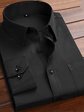 preiswerte Businesshemden für Herren-Herren Oberhemd Hemden mit französischen Manschetten Kragenhemd Knopfhemd Wellen Hochzeit Arbeit Schwarz Weiß Rosa Marineblau Langarm Umlegekragen Ganzjährig Bekleidung Button-Down