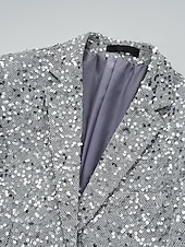 economico Blazer e Giacca-giacca blazer uomo blazer moda festa retrò tinta unita argento oro vestibilità standard monopetto un bottone
