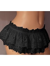 cheap Sexy Lingerie-Lady Sexy Lace Pleated Lotus Leaf Lace Lovely Temptation Thong Pants Home Outfits