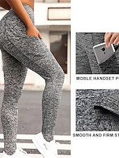 abordables Leggings et collants de yoga-Femme Pantalon de compression Collant Legging Running Course avec poche téléphone Sous Vêtement Plein Air Athlétique Athleisure Hiver Respirable Doux Compression Aptitude Exercice Physique