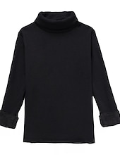 economico T-shirt semplice-Per donna maglietta Maglieria intima Camicia di fondo Liscio Essenziale Manica lunga A collo alto Collo alto Top regolari Giornaliero Fine settimana Dolcevita bordeaux più velluto felpa nera a collo