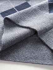 billige genser for menn-Herre Genser Genser vest Kjole for menn Riflet Strikke Strikket Fargeblokk V-hals Moderne Moderne Fritid Arbeid Dagligdagstøy Klær Ermeløs Vinter Vår &amp; Vinter Kamel Vin M L XL