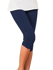 billiga Enkla Leggings-Dam Yogabyxor Solskydd Magkontroll Rumplyft Hög midja Yoga Kondition Gymträning Caprileggings Underdelar Violett Svart Vit sporter Sportkläder Hög Elasisitet Mager