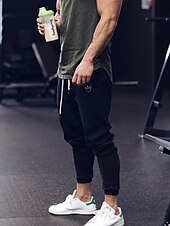 cheap Men&#039;s Active Pants-Men&#039;s Joggers Sweatpants Drawstring Bottoms Athletic Athleisure Cotton Breathable Soft Sweat wicking Gym Workout Running Jogging Sportswear Activewear 3D Print Dark Grey Black Army Green