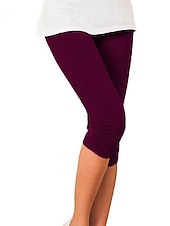billiga Enkla Leggings-Dam Yogabyxor Solskydd Magkontroll Rumplyft Hög midja Yoga Kondition Gymträning Caprileggings Underdelar Violett Svart Vit sporter Sportkläder Hög Elasisitet Mager