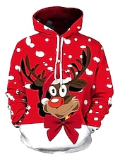 levne Santa Claus oblečení-vánoční pánský unisex svetr s kapucí mikina víno červená vlastní potisk černá bílá červená s kapucí santa claus grafický potisk denní sportovní 3d potisk návrhář ležérní velké a vysoké jaro &amp;amp;