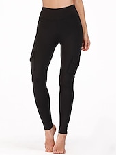 economico Pantaloni skinny da donna-Per donna Collant Collant Lunghezza intera Tinta unita Tasche multiple Sollevamento dei glutei All&#039;aperto Elasticizzato Athleisure Nero Verde Grigio scuro