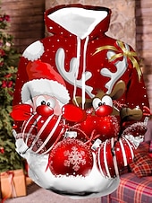 levne Santa Claus oblečení-vánoční pánský unisex svetr s kapucí mikina víno červená vlastní potisk černá bílá červená s kapucí santa claus grafický potisk denní sportovní 3d potisk návrhář ležérní velké a vysoké jaro &amp;amp;
