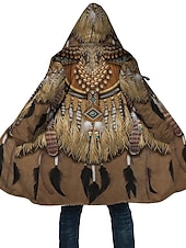 economico giacca in pile da uomo-Per uomo Cappotto invernale Giacca in pile Cappotto Sportivo Da tutti i giorni Tenere al caldo Traspirante Cerniera Tasche Autunno inverno Nativo americano Streetwear Stile vintage Felpa Lungo