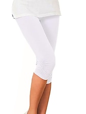 billiga Enkla Leggings-Dam Yogabyxor Solskydd Magkontroll Rumplyft Hög midja Yoga Kondition Gymträning Caprileggings Underdelar Violett Svart Vit sporter Sportkläder Hög Elasisitet Mager