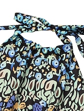 abordables Robes de vacances-robe décontractée pour femme robe swing robe à pois robe longue robe maxi robe en mousseline plissée vert noir bleu sans manches imprimé printemps été licou vacances plage tous les jours 2023 s m l xl