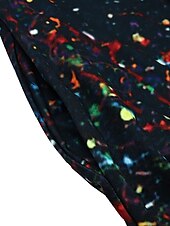 levne Šaty umění a designu-Ženské midi šaty volnočasové šaty zimní šaty swing šaty dovolená móda základní formální dovolená večírek pravidelně padnoucí tie dye barevný gradient dlouhý rukáv posádka krk žlutá modrá velbloudí