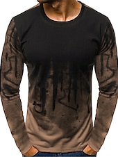 Χαμηλού Κόστους Ανδρικά 3D T-shirts-Ανδρικά Γραφική Συνδυασμός Χρωμάτων Μπλουζάκι Αστεία μπλουζάκια Μακρυμάνικο Κοντομάνικη μπλούζα 3D εκτύπωση Στρογγυλή Λαιμόκοψη Πουκάμισο Βίντατζ Βασικό Κλασσικό Καθημερινά Λευκό Πράσινο Χακί Ρουμπίνι