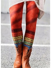 economico -Per donna Normale Collant Leggings Leggings comodi Moda Designer Collant Lunghezza intera Misura del girovita medio Grafico Gatto Fiore / Floreale Stampato Sollevamento glutei Comodità Controllo