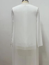 billiga Mammas byxdräkter-Jumpsuit  byxdress 3-delad mor till bruden bröllopsgäst elegant juvelhals golvlängd chiffong lång ärm med paljetter gratis skräddarsydd storlek