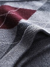 billige genser for menn-Herre Genser Genser vest Kjole for menn Riflet Strikke Strikket Fargeblokk V-hals Moderne Moderne Fritid Arbeid Dagligdagstøy Klær Ermeløs Vinter Vår &amp; Vinter Kamel Vin M L XL