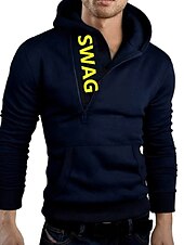 baratos hoodies básicos dos homens-Homens Moletom Preto Amarelo Vermelho Azul Marinha Azul Real Com Capuz Algodão Ativo Legal Inverno Roupa Moletons Moletons Manga Longa