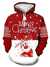 levne Santa Claus oblečení-vánoční pánský unisex svetr s kapucí mikina víno červená vlastní potisk černá bílá červená s kapucí santa claus grafický potisk denní sportovní 3d potisk návrhář ležérní velké a vysoké jaro &amp;amp;