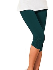 billiga Enkla Leggings-Dam Yogabyxor Solskydd Magkontroll Rumplyft Hög midja Yoga Kondition Gymträning Caprileggings Underdelar Violett Svart Vit sporter Sportkläder Hög Elasisitet Mager