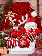 levne Santa Claus oblečení-vánoční pánský unisex svetr s kapucí mikina víno červená vlastní potisk černá bílá červená s kapucí santa claus grafický potisk denní sportovní 3d potisk návrhář ležérní velké a vysoké jaro &amp;amp;