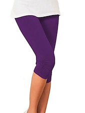 billiga Enkla Leggings-Dam Yogabyxor Solskydd Magkontroll Rumplyft Hög midja Yoga Kondition Gymträning Caprileggings Underdelar Violett Svart Vit sporter Sportkläder Hög Elasisitet Mager