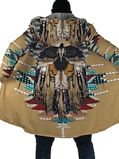economico giacca in pile da uomo-Per uomo Cappotto invernale Giacca in pile Cappotto Sportivo Da tutti i giorni Tenere al caldo Traspirante Cerniera Tasche Autunno inverno Nativo americano Streetwear Stile vintage Felpa Lungo
