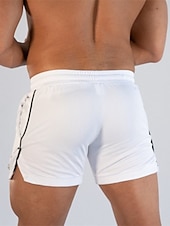cheap Mens Active Shorts-Men&#039;s Athletic Shorts Running Shorts Gym Shorts Drawstring Side Pockets Split Solid Colored Breathable Quick Dry Outdoor Athletic Beach Casual Shorts Black White Micro-elastic