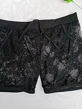 お買い得  ホットショーツ-女性用 ホットパンツ 補正下着・補正インナー セクシー ショート ソリッド レース スポーツ マイクロエラスティック ブラック ホワイト ルビーレッド パープル