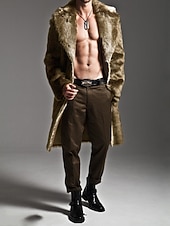 economico Giubbotti e cappotti da uomo-Per uomo Cappotto invernale Pile Esterno Strada Autunno Inverno Ecopelliccia Tenere al caldo Traspirante Capispalla Abbigliamento Streetwear Per sport Tinta unica Tasche Collo ripiegabile Cardigan