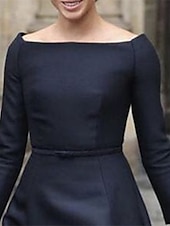 preiswerte Teelänge-A-Linie Brautmutterkleid Elegant Einfach Juwelenhals Tee Länge Knie Länge Taft Lange Ärmeln mit Band  Schleife Einfarbig 2025 kostenlose Maßanfertigung