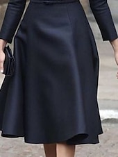 preiswerte Teelänge-A-Linie Brautmutterkleid Elegant Einfach Juwelenhals Tee Länge Knie Länge Taft Lange Ärmeln mit Band  Schleife Einfarbig 2025 kostenlose Maßanfertigung