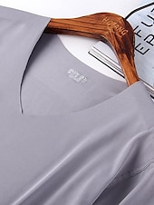 cheap Men&#039;s Casual T-shirts-Men&#039;s T Shirt Short Sleeve V Neck Summer Spring Solid / Plain Color Seamless Basic Casual Casual Daily Wine Red Black White Top Tee for Men