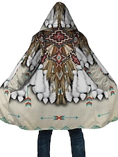economico giacca in pile da uomo-Per uomo Cappotto invernale Giacca in pile Cappotto Sportivo Da tutti i giorni Tenere al caldo Traspirante Cerniera Tasche Autunno inverno Nativo americano Streetwear Stile vintage Felpa Lungo