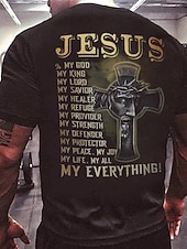  Camiseta gráfica de la Biblia para hombres camiseta de letra estilo casual estilo clásico camiseta de manga corta camiseta de impresión 3D camiseta de cuello redondo vintage al aire libre casual