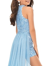 preiswerte Kleider für die Blumenmädchen-Overalls Sweep / Pinsel Schleppe Blumenmädchen Kleid Festzug&amp;amp;Performance Frozen Elsa Juniors süßes Ballkleid aus Chiffon mit Drapierung, elegantem Glanz&amp;amp;Shine Fit 3-16 Jahre Kleiden Sie sich,