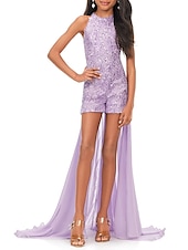 preiswerte Kleider für die Blumenmädchen-Overalls Sweep / Pinsel Schleppe Blumenmädchen Kleid Festzug&amp;amp;Performance Frozen Elsa Juniors süßes Ballkleid aus Chiffon mit Drapierung, elegantem Glanz&amp;amp;Shine Fit 3-16 Jahre Kleiden Sie sich,