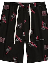 billiga Sov botten-Herr Vardagsklädsel Pyjamasshorts Djur Grafiska tryck Ledigt Komfort Hem Dagligen Säng Bomull Andningsfunktion Mjuk Elastisk midja Sommar Vår Sjöblå Svart