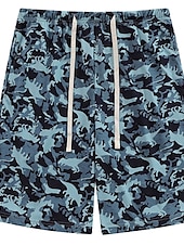 billiga Sov botten-Herr Vardagsklädsel Pyjamasshorts Djur Grafiska tryck Ledigt Komfort Hem Dagligen Säng Bomull Andningsfunktion Mjuk Elastisk midja Sommar Vår Sjöblå Svart