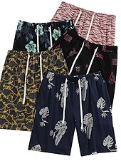billiga Sov botten-Herr Vardagsklädsel Pyjamasshorts Djur Grafiska tryck Ledigt Komfort Hem Dagligen Säng Bomull Andningsfunktion Mjuk Elastisk midja Sommar Vår Sjöblå Svart