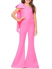 billiga Brudnäbbsklänningar-jumpsuits golvlängd blomma flicka klänning tävling &amp;amp; prestanda juniorer söt balklänning chiffong med rosett(ar) elegant passform 3-16 år