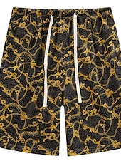 billiga Sov botten-Herr Vardagsklädsel Pyjamasshorts Djur Grafiska tryck Ledigt Komfort Hem Dagligen Säng Bomull Andningsfunktion Mjuk Elastisk midja Sommar Vår Sjöblå Svart
