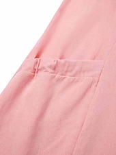 ieftine Rochii Business-rochie lejeră damă rochie din bumbac rochie schimbătoare rochie midi albastru roz kaki fără mâneci culoare pură buzunar primăvară vară decolteu de bază vacanță de zi cu zi la sfârşit de săptămână potrivire lejeră 2023 s m l xl xxl