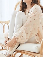olcso Sima leggings-női leggings egyszínű fekete fehér divatos bokáig érő alkalmi napi