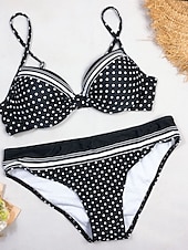 halpa Bikinisetit-Naisten Uima-asut Bikinit Uimapuku 2-osainen Tulostus Pallokuosi Tyylikäs Ranta-asut Uimapuvut