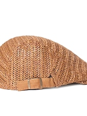 tanie Czapki męskie-Męskie Kaszkiet Kapelusz słomkowy Czarny Kremowy Poliester Moda Moda miejska Elegancki Moda z lat dwudziestych Na zewnątrz Codzienny Wyjściowe Równina Oddychalność