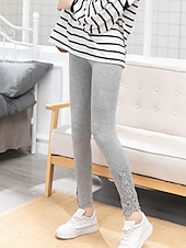 olcso Sima leggings-női leggings egyszínű fekete fehér divatos bokáig érő alkalmi napi