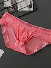 preiswerte Herrenunterwäsche &amp; -socken-Herren 3 Pack Slip Unterhosen Nylon Eis-Seide Waschbar Komfortabel Glatt Tiefe Hüfthöhe Oberflächenfarbe Schwarz