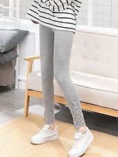 olcso Sima leggings-női leggings egyszínű fekete fehér divatos bokáig érő alkalmi napi