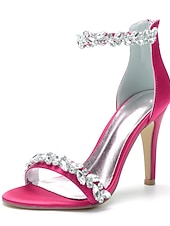 olcso Menyasszony-Luxus fehér menyasszonyi tűsarkú cipő templomi és hivatalos esküvőkre, kristályos bokapántos, nyitott orrú esküvői cipők menyasszonynak