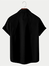 cheap Men&#039;s Bowling Shirt-Men&#039;s Musical Notes Summer Shirt Bowling Shirt Button Up Shirt Short Sleeve Fashion 1950s Casual Daily Summer Turndown Print Black Pink Blue Green